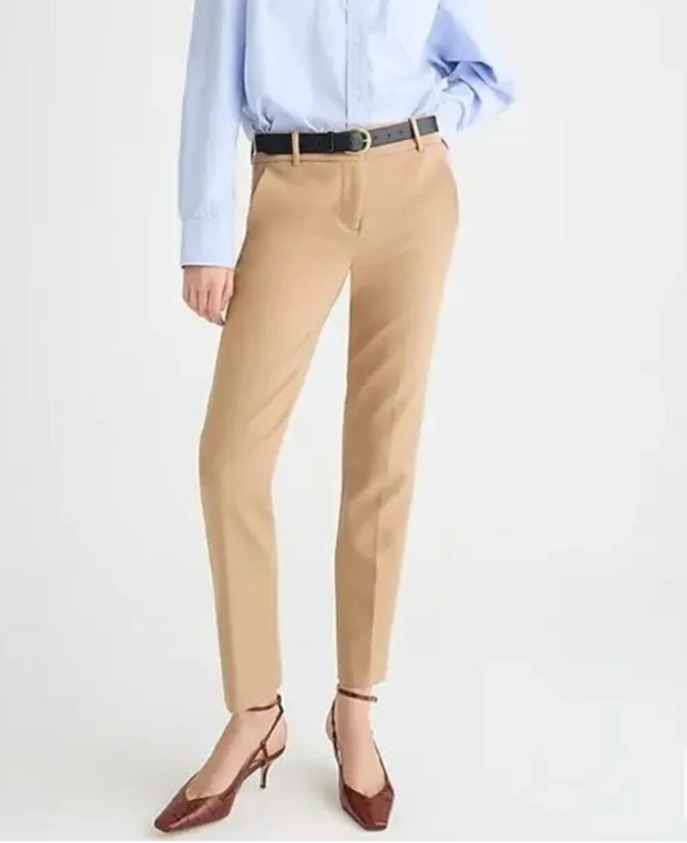J. Crew Tall Cameron Slim Cropped Pant Four Season Stretch Tan G9062 Size 4 Tall